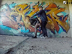Girl Draws Graffiti And Then Fucks Her Boyfriend With A Strapon