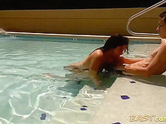 Hotel Pool Blowjob Caught