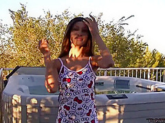 Tiny Trisha Masturbate with Dildo Outdoor