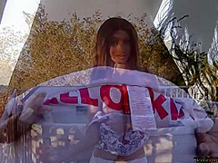 Tiny Trisha Masturbate with Dildo Outdoor