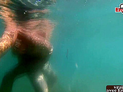French blonde milf get anal threesome mmf dp at the beach