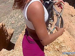 Rock Climbing Outdoor Adventure Shaky Multiple Orgasms & Creampie - Ocean Crush 21 Min
