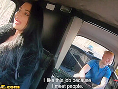 Bigbutt MILF cabbie nailed by passenger on the backseat