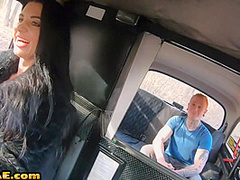 Bigbutt MILF cabbie nailed by passenger on the backseat