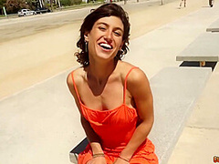 Spanish Beauty Passionately Flashes & Spreads