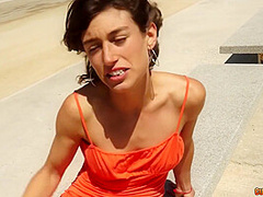 Spanish Beauty Passionately Flashes & Spreads
