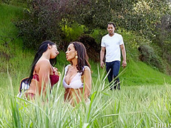 Shares A Cock With Outdoors With Raven Hart And Lisa Ann