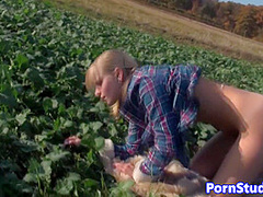 Amateur Eurobabe Doggystyle Fucked In Farm Field