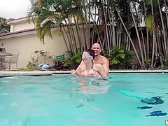Group Fucking Two Horny Teen Sluts By The Pool