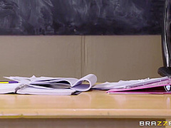 Busty Teacher In Glasses Has Her Cunt Drilled Standing - Jessy Jones And Lena Paul