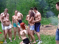 Group Fun In The Woods