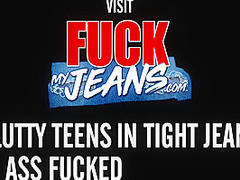 Slutty Teen In Tight Jeans Fucked Rough From The Back