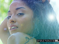 Scarlett and Anya Krey Taste Their First Black Cock