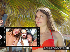 Scarlett and Anya Krey Taste Their First Black Cock