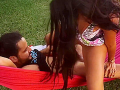 Beautiful Latina Wife Jolla Gets Pussy Eaten On A Hammock
