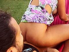 Beautiful Latina Wife Jolla Gets Pussy Eaten On A Hammock