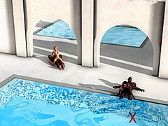 Group sex on the island. Black big guys fuck hard hot horny girls