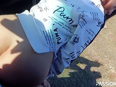 Car Solo Finished With Public Fuck My Tight Pussy And Mouth Outdoor - Trip With Passionbunny