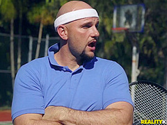 Tiny Blonde Teen Picked Up Hard At Tennis Court