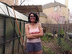 Unshaved American Cougar Playing With Herself In The Garden House - MatureNL