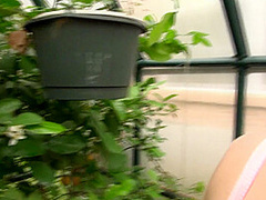 Unshaved American Cougar Playing With Herself In The Garden House - MatureNL