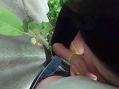 Hot Married Neighbor Sucks Me Off By The Fence