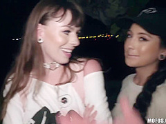 Fly Girl Slobbers On B-boys Cock