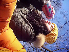 Brunette Public Blowjob Dick Stranger And Cum In Mouth - Hidden Camera 10 Min