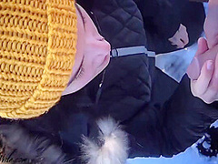Brunette Public Blowjob Dick Stranger And Cum In Mouth - Hidden Camera 10 Min