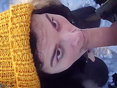 Brunette Public Blowjob Dick Stranger And Cum In Mouth - Hidden Camera 10 Min