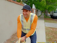 Gardener Blows Skirt Over - Taught Lesson