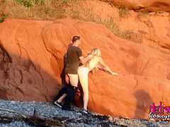 Amateur Couple Sex On The Beach (nova Scotia) With Honey Moon