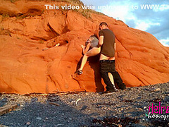 Amateur Couple Sex On The Beach (nova Scotia) With Honey Moon
