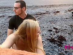Amateur Couple Sex On The Beach (nova Scotia) With Honey Moon