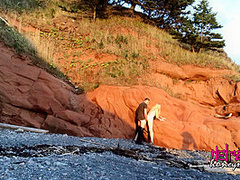 Amateur Couple Sex On The Beach (nova Scotia) With Honey Moon