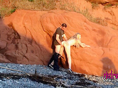 Amateur Couple Sex On The Beach (nova Scotia) With Honey Moon