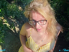 Beautiful Blue Eyed Girlfriend Takes Massive Public Facial Then Goes On A Cum Walk - Hannah Goode