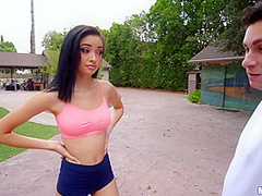 Skinny Chick Has Cock Fed