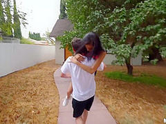 Skinny Chick Has Cock Fed