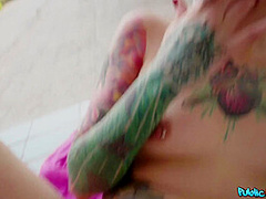 Silvia Rubi & Juan Lucho in Be My Topless Tattooed Cover Girl - FakeHub