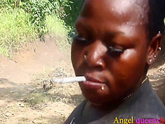 African Bbw Patricia 9ja Went To Her Grand Mother Side Smoking And Dancing On The Way Before She Masturbating And Fucked Her Self With Cucumber On The Road Side (patricia 9ja) 11 Min