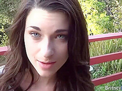 Cute Teen Services Her Boyfriends Cock Outdoors With Britney Blue