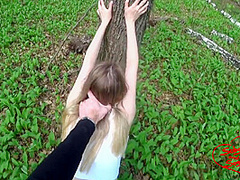 Passionate Sex In The Forest Before A Thunderstorm Creampie