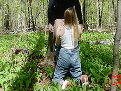 Passionate Sex In The Forest Before A Thunderstorm Creampie