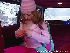 Little April Car Fingering tight Pussy