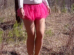 Fusion With Nature In The Outdoors. Blonde With A Big Ass Strips In The Forest And With A Bare Natural Hairy Pussy Playing With A Spruce Twig. 11 Min