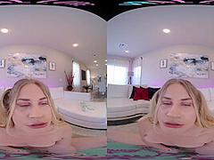 Frisky blonde cutie Taylor Blake is ready to have fun with you in virtual reality