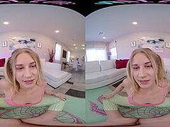 Frisky blonde cutie Taylor Blake is ready to have fun with you in virtual reality