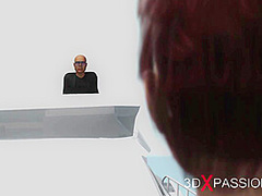 Horny hor brunette gets fucked hard by a midget outdoor