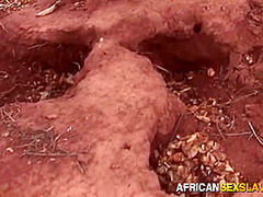 Black ebony african girl dominated in outdoor hardcore fuck